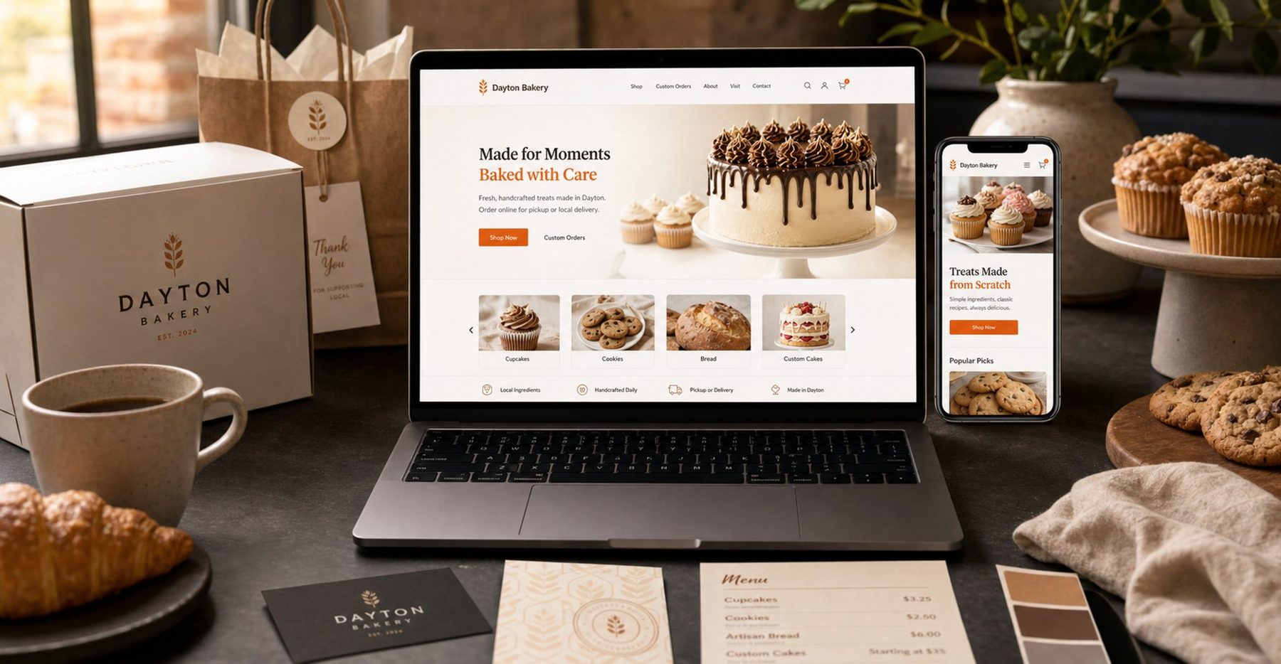 Example online store for a small food business