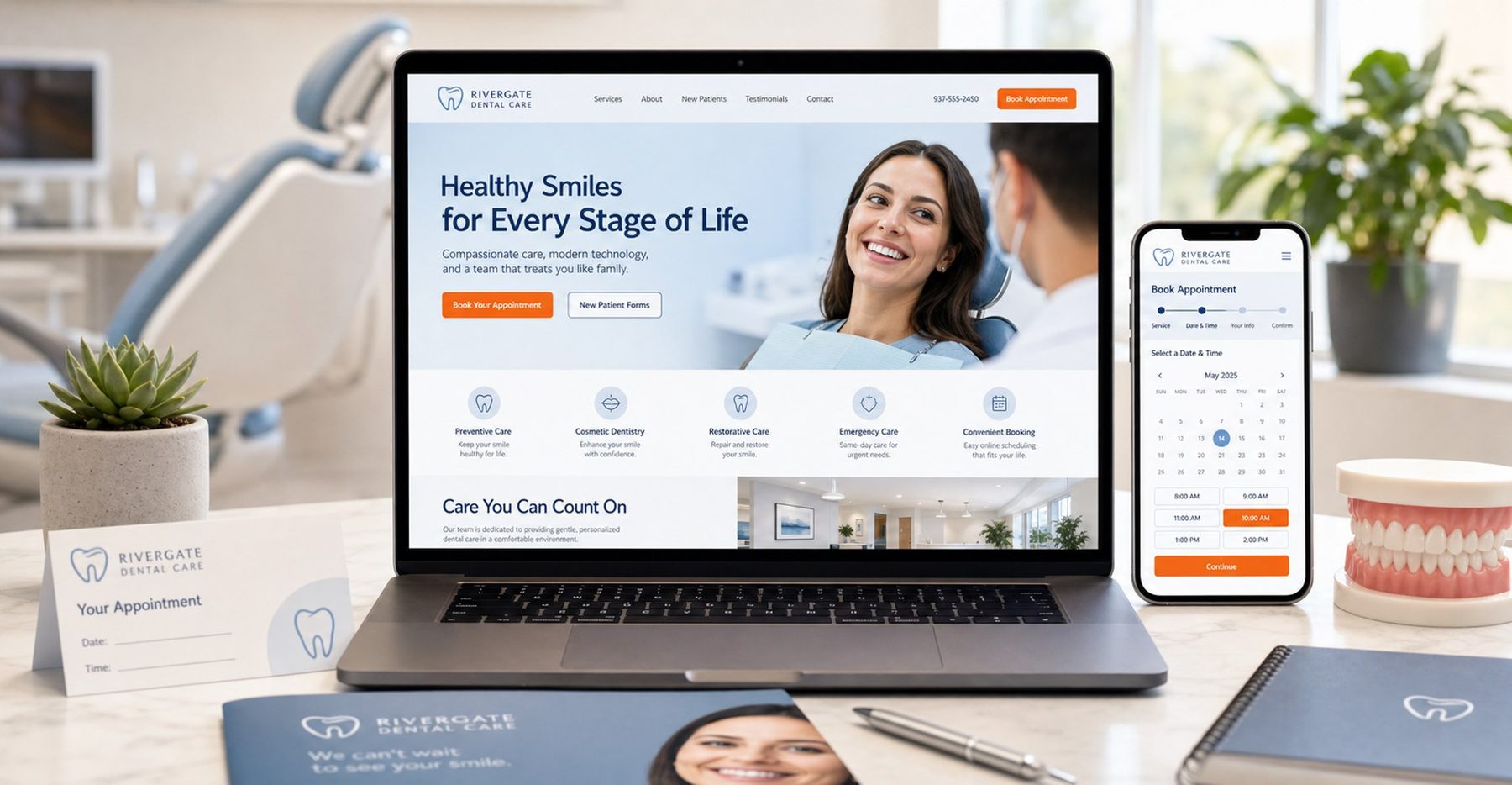 Example booking website for a clinic