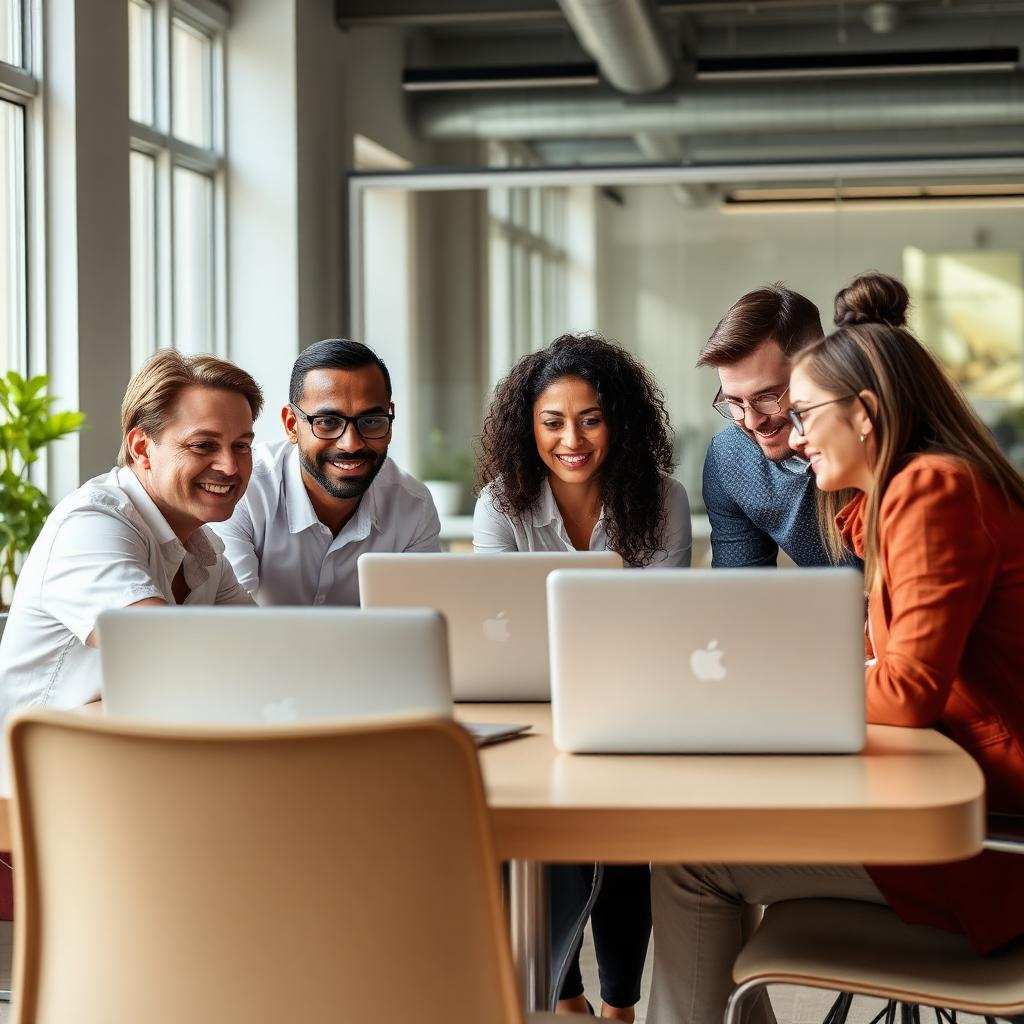 Our team collaborating in a meeting
